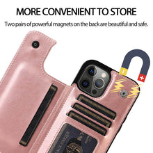 Load image into Gallery viewer, Casekis Leather Wallet Phone Case Rose Gold
