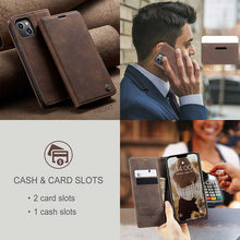 Load image into Gallery viewer, Casekis Retro Wallet Case For iPhone 13
