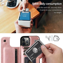 Load image into Gallery viewer, Casekis Leather Wallet Phone Case Rose Gold
