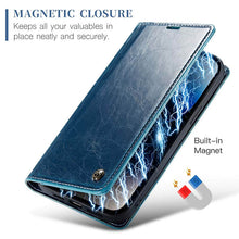 Load image into Gallery viewer, CASEKIS Luxury Flip Leather Phone Case Blue
