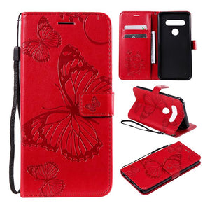 2021 Upgraded 3D Embossed Butterfly Wallet Phone Case For LG K51 - Casekis