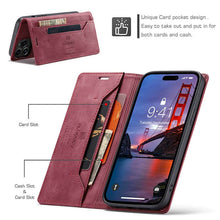 Load image into Gallery viewer, Casekis Retro RFID Wallet Phone Case Red
