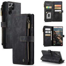 Load image into Gallery viewer, Casekis Leather Zipper Phone Case For Galaxy S22 Ultra 5G
