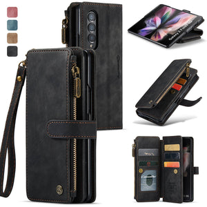 Casekis Leather Zipper Phone Case For Galaxy Z Fold 4 5G