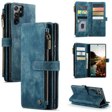 Load image into Gallery viewer, Casekis Leather Zipper Phone Case For Galaxy S22 Ultra 5G

