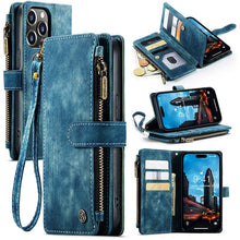 Load image into Gallery viewer, Casekis Leather Zipper Phone Case For iPhone 14 Pro
