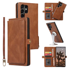 Load image into Gallery viewer, Casekis Magnetic Detachable 9 Cards Leather Phone Case Brown
