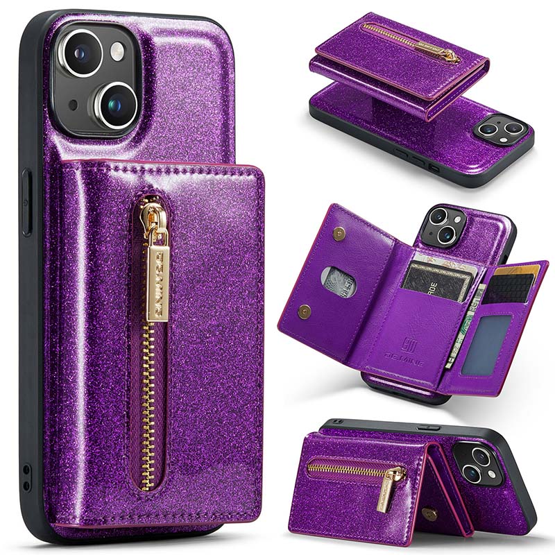 Casekis Glitter Cardholer Magnetic Phone Case for iPhone 14