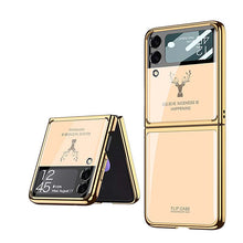 Load image into Gallery viewer, Casekis Fashion Glass Electroplated Phone Case-Elk for Galaxy Z Flip 3 5G
