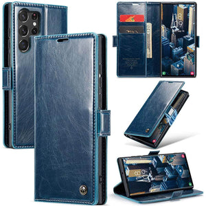 CASEKIS Luxury Flip Leather Phone Case Blue